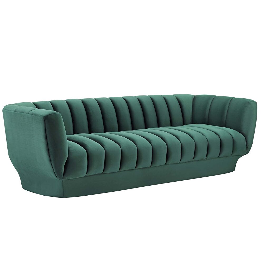 Vertical channel tufted performance velvet sofa in green by Modway additional picture 3