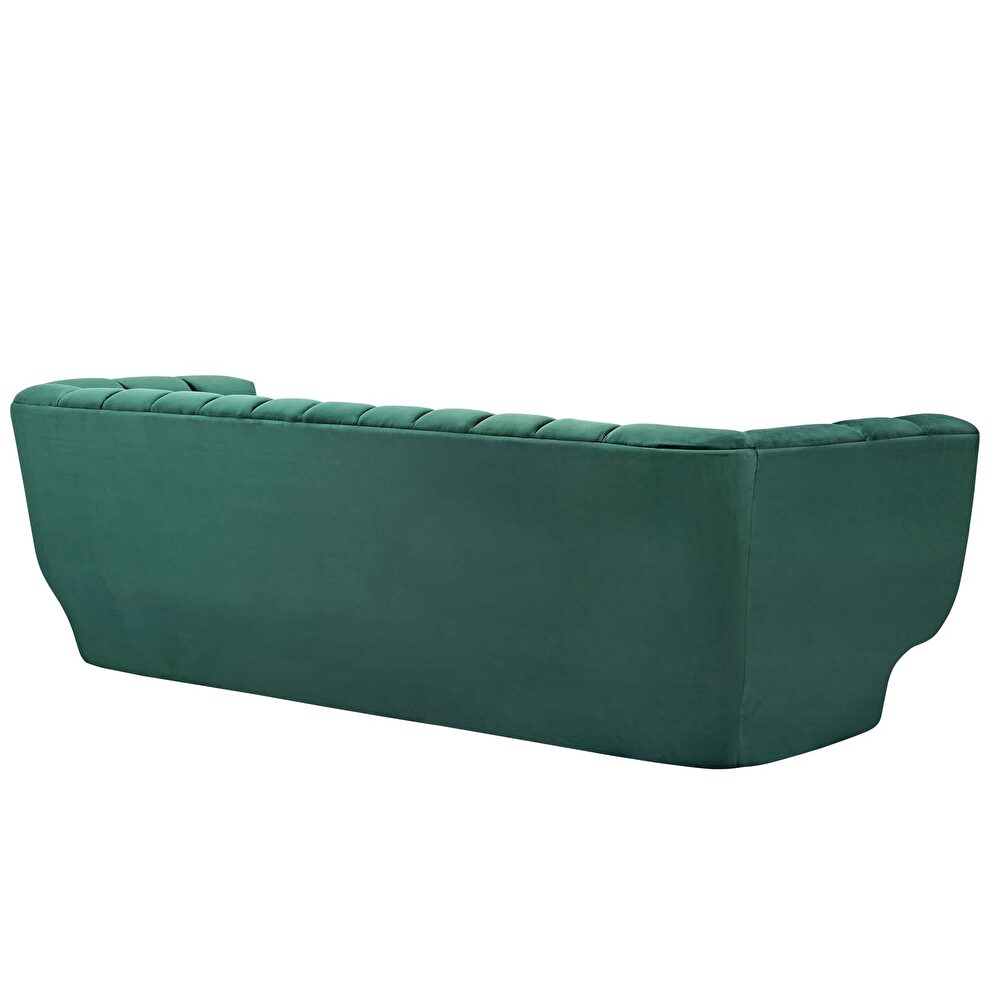 Vertical channel tufted performance velvet sofa in green by Modway additional picture 4