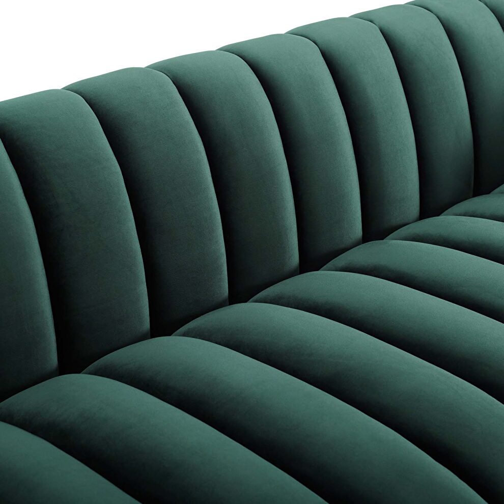 Vertical channel tufted performance velvet sofa in green by Modway additional picture 5