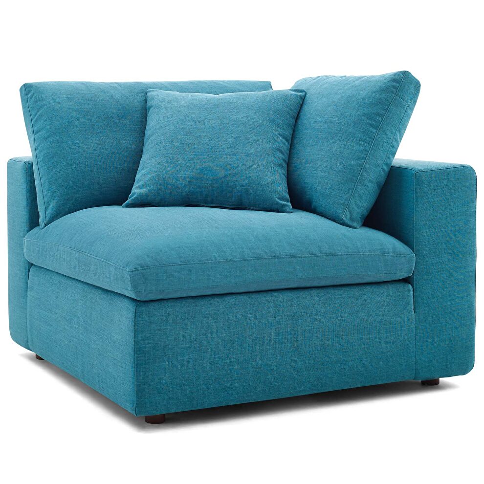 Down filled overstuffed 2 piece sectional sofa set in teal by Modway additional picture 6