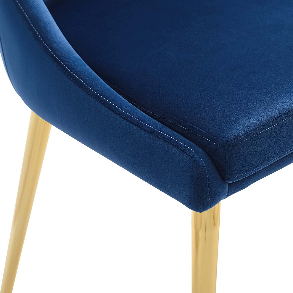 Modern accent performance velvet dining chair in navy by Modway additional picture 3