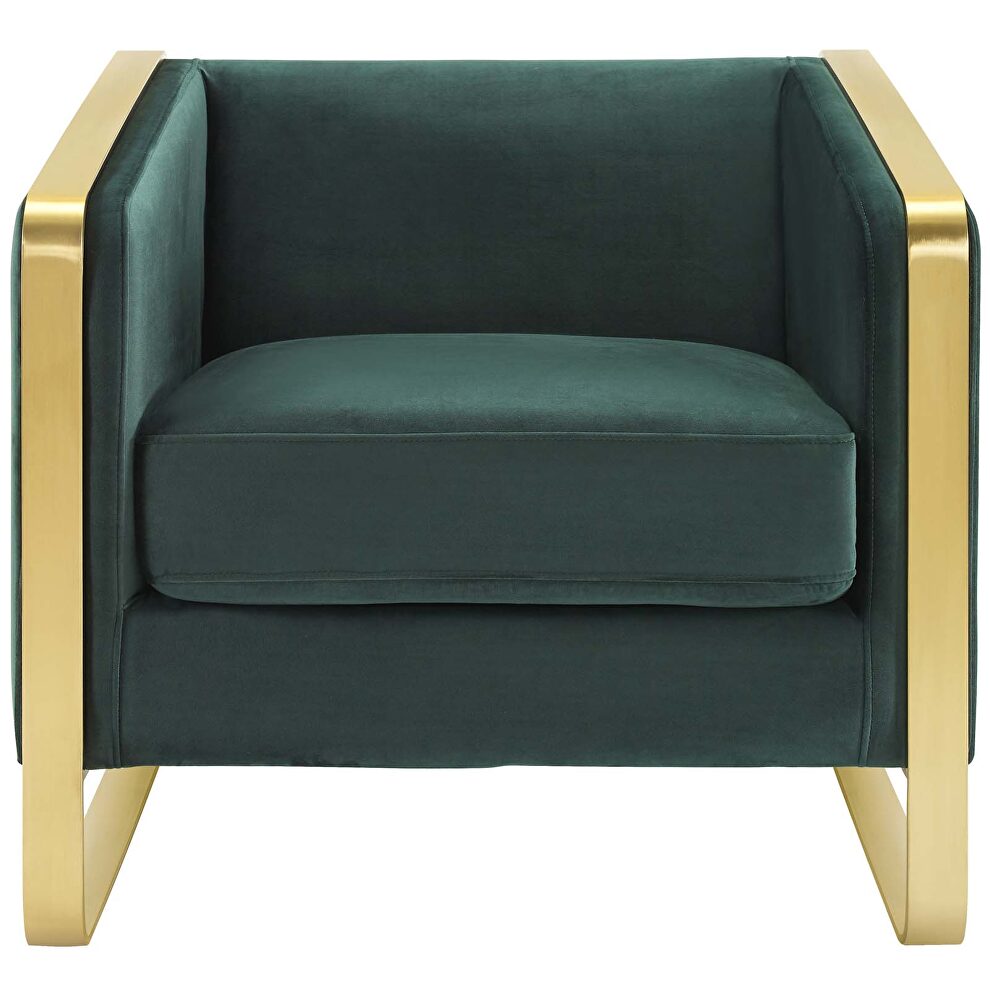 Accent club lounge performance velvet armchair in green by Modway additional picture 2