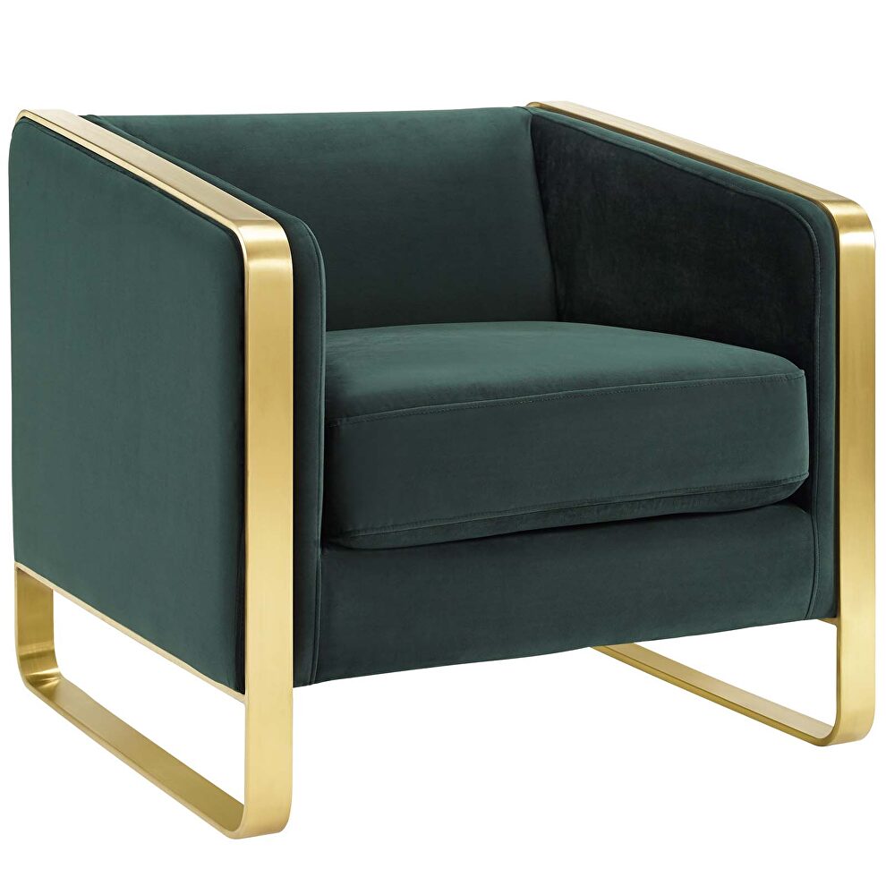Accent club lounge performance velvet armchair in green by Modway additional picture 4