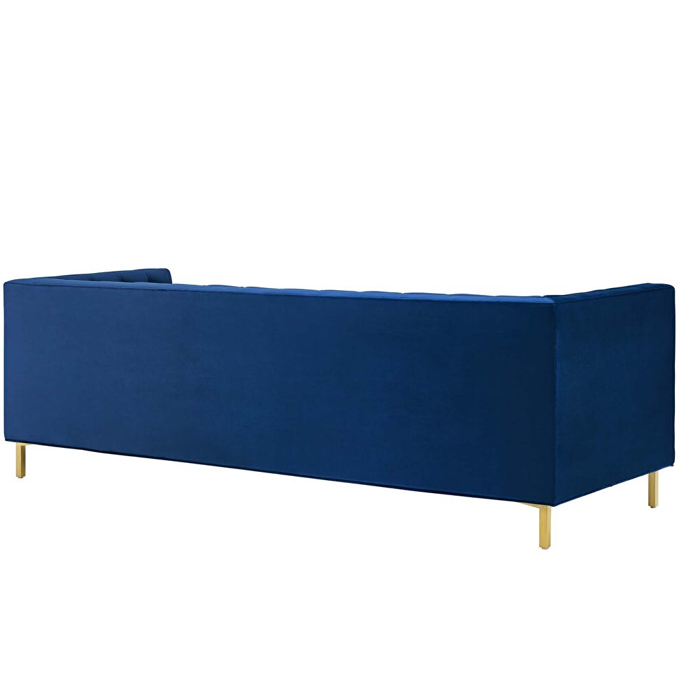 Tufted button performance velvet sofa in navy by Modway additional picture 4
