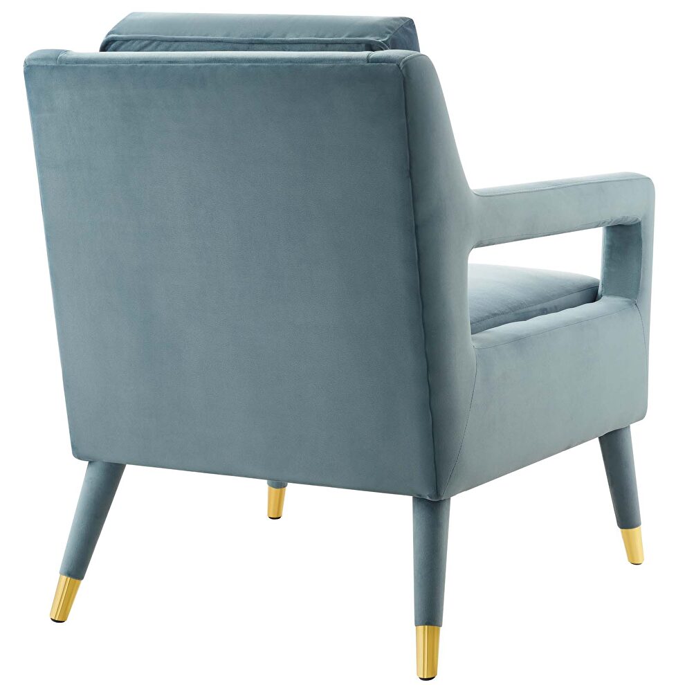 Accent lounge performance velvet armchair in light blue by Modway additional picture 5