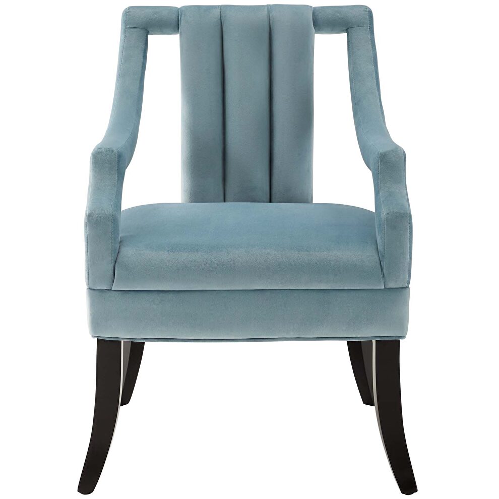 Performance velvet accent chair in light blue by Modway additional picture 5