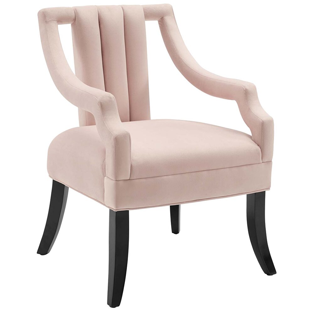 Performance velvet accent chair in pink by Modway additional picture 7
