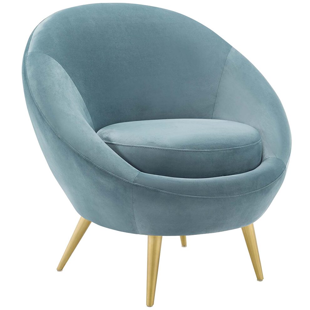 Performance velvet accent chair in light blue by Modway additional picture 3