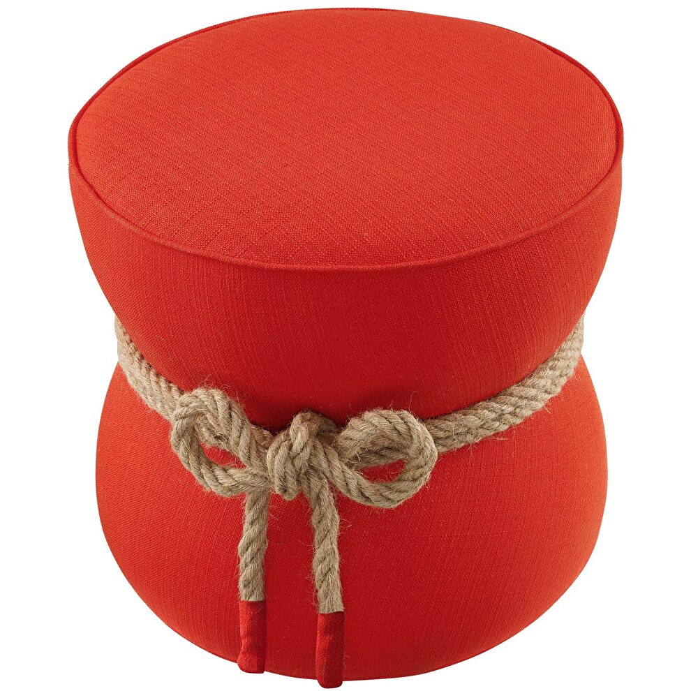 Nautical rope upholstered fabric ottoman in atomic red by Modway additional picture 3