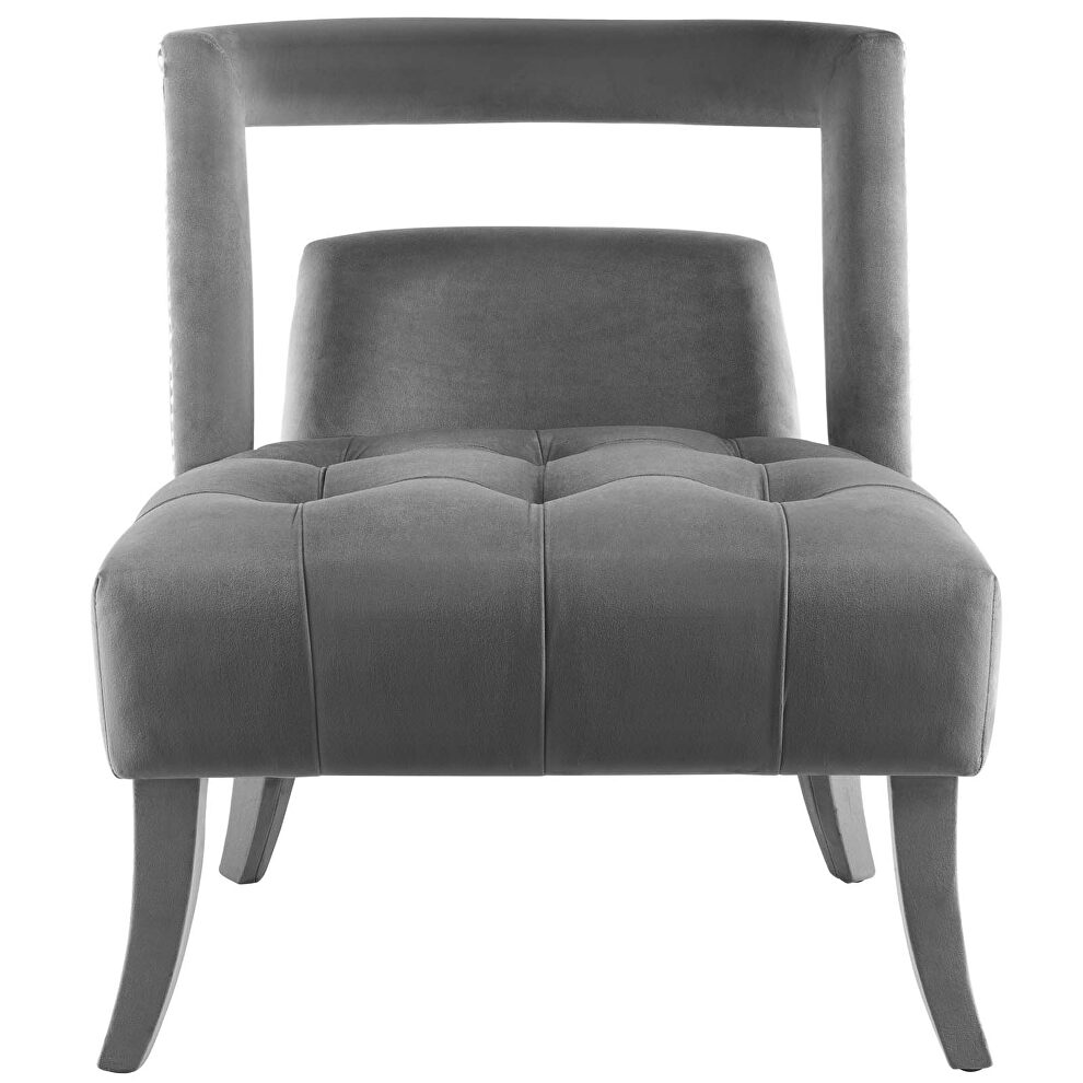 Accent lounge performance velvet armchair in gray by Modway additional picture 5
