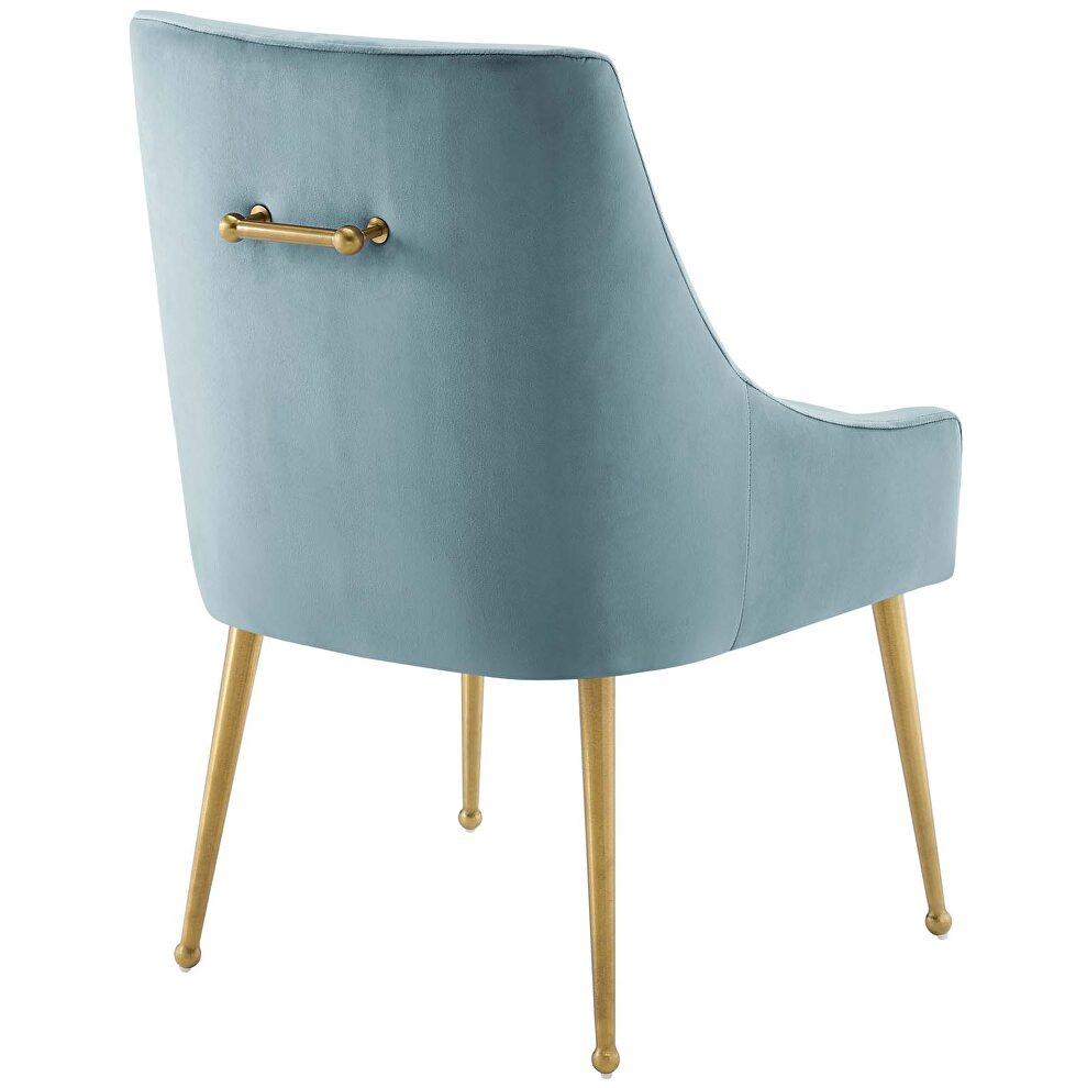 Upholstered performance velvet dining chair in light blue by Modway additional picture 3