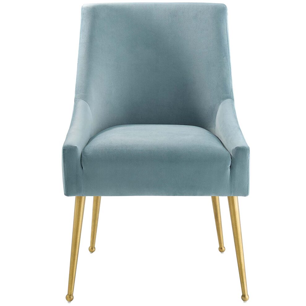 Upholstered performance velvet dining chair in light blue by Modway additional picture 6