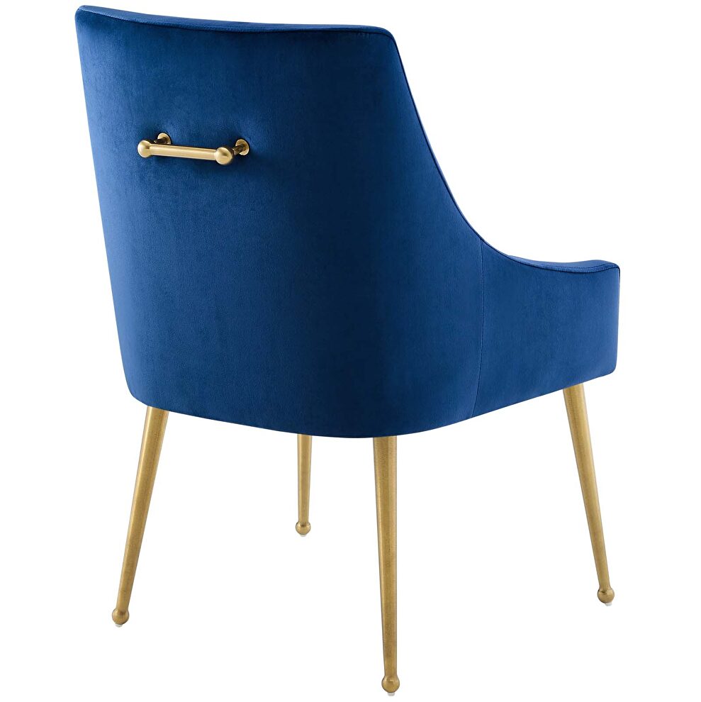 Upholstered performance velvet dining chair in navy by Modway additional picture 2