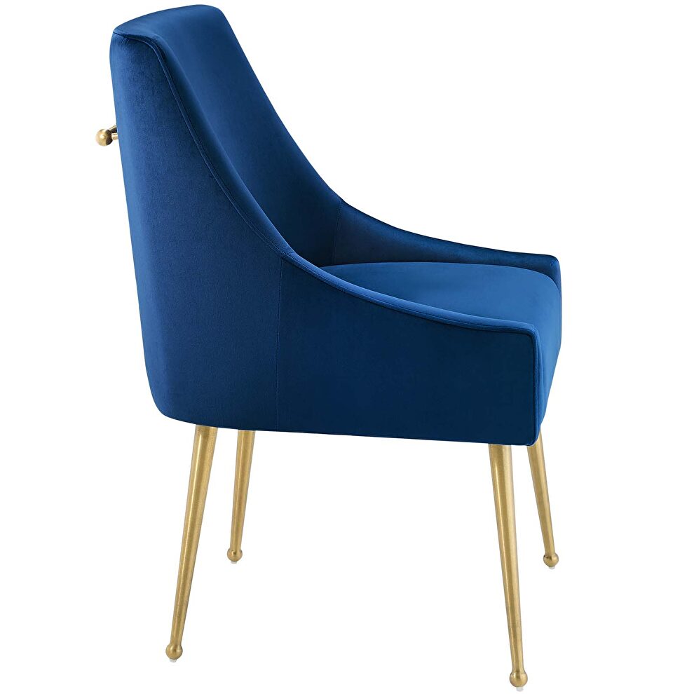 Upholstered performance velvet dining chair in navy by Modway additional picture 3