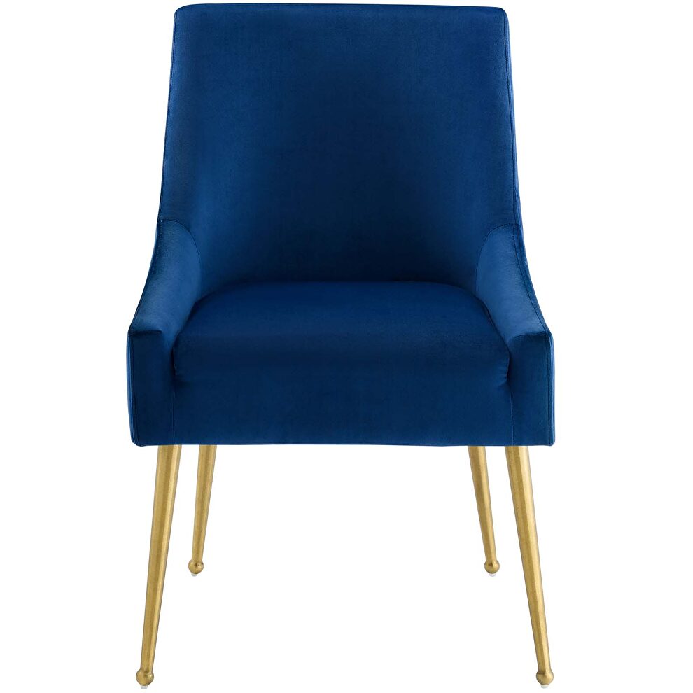 Upholstered performance velvet dining chair in navy by Modway additional picture 5