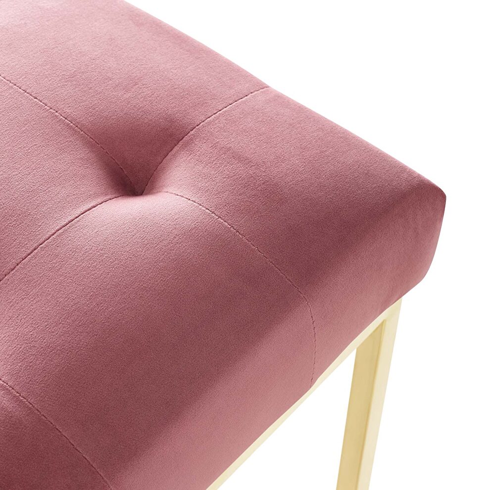 Gold stainless steel performance velvet dining chair in gold dusty rose by Modway additional picture 7