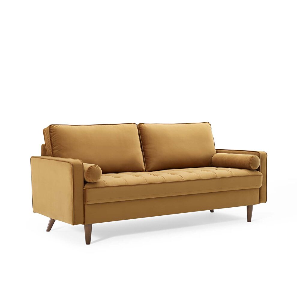 Performance velvet sofa in cognac by Modway additional picture 2