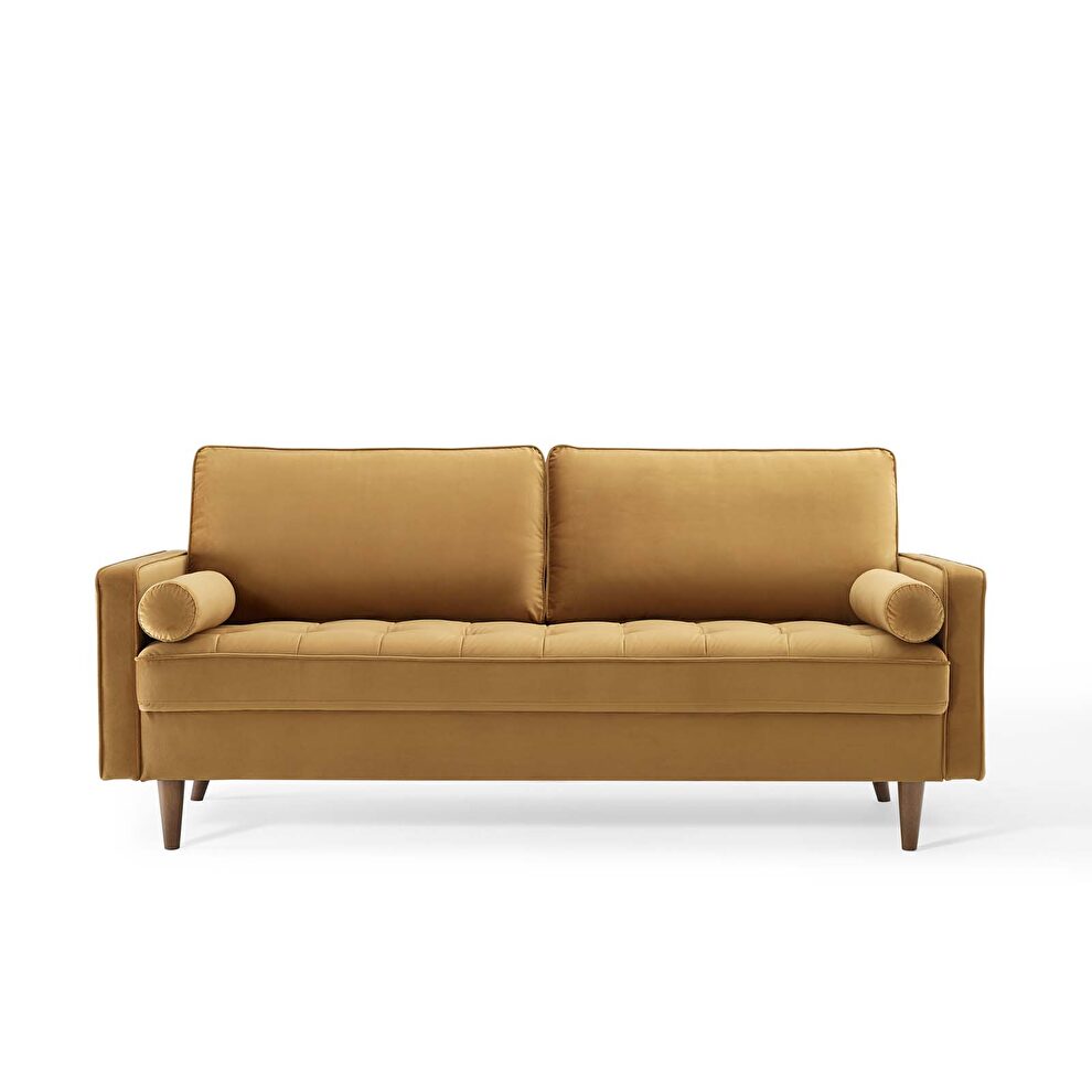 Performance velvet sofa in cognac by Modway additional picture 6