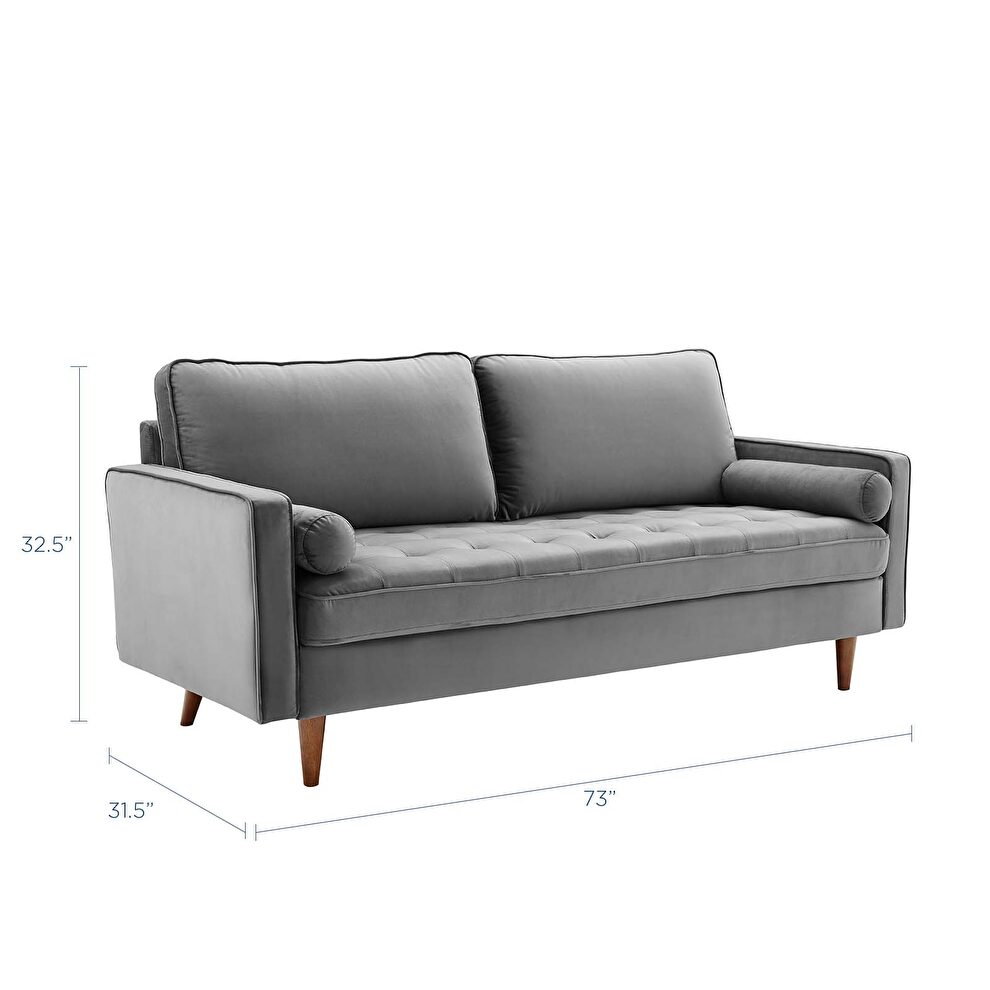 Performance velvet sofa in gray by Modway additional picture 3
