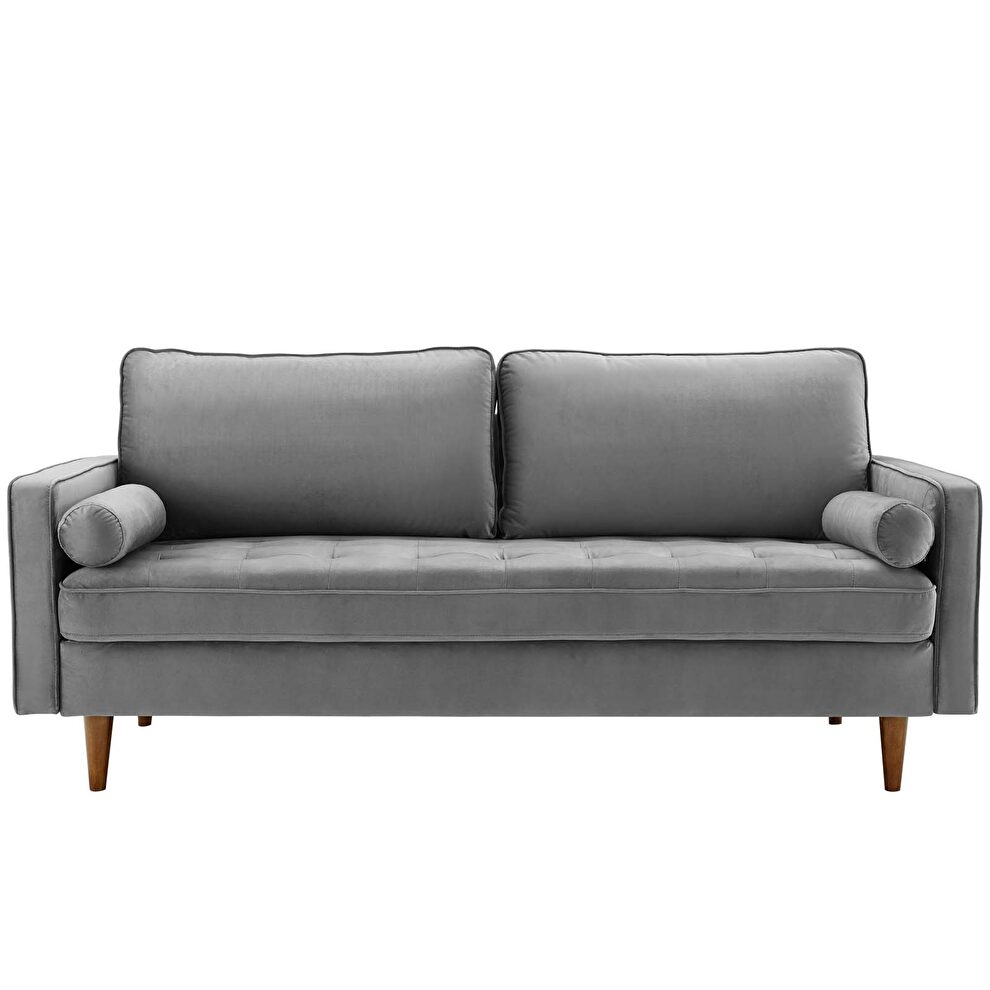 Performance velvet sofa in gray by Modway additional picture 5