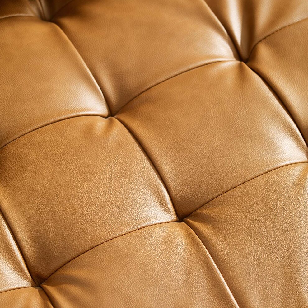 Upholstered faux leather sofa in tan by Modway additional picture 6