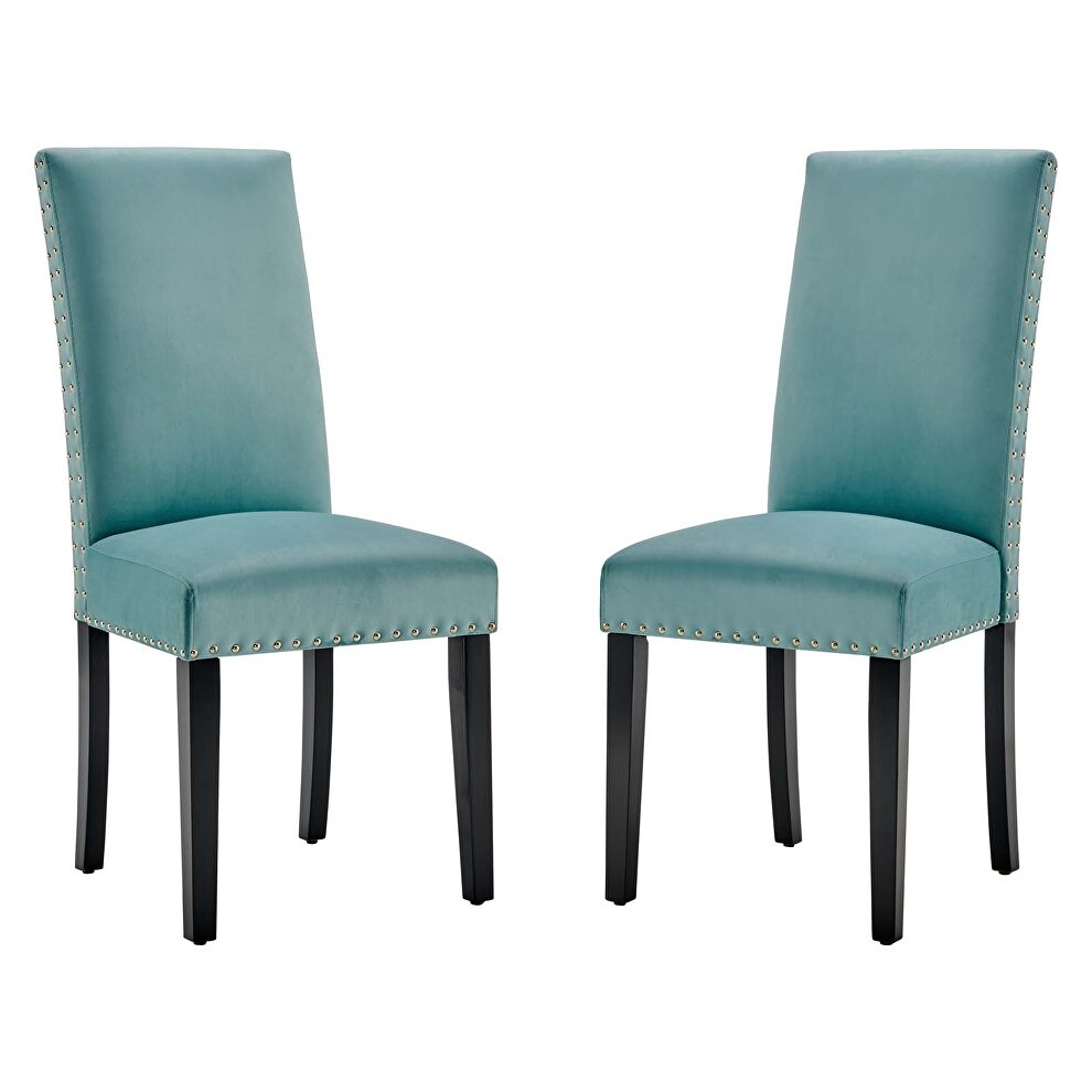 Performance velvet dining side chairs - set of 2 in mint by Modway additional picture 5