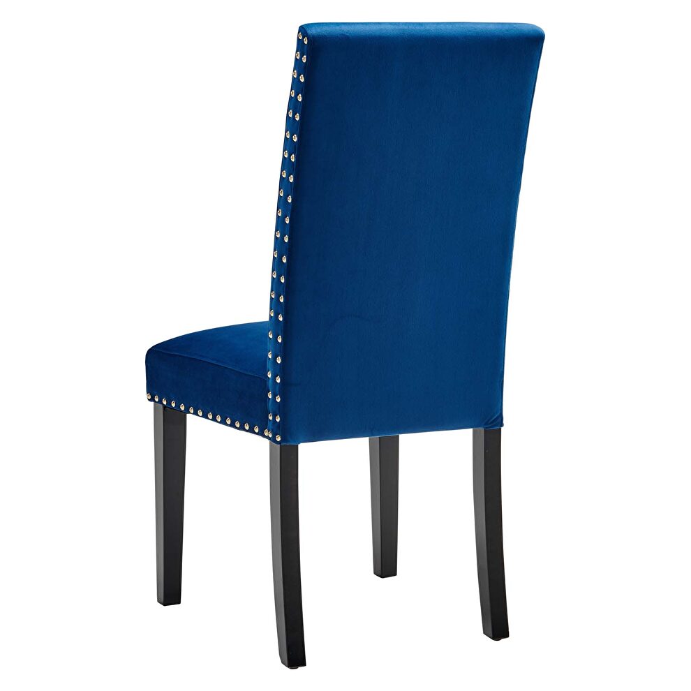 Performance velvet dining side chairs - set of 2 in navy by Modway additional picture 8