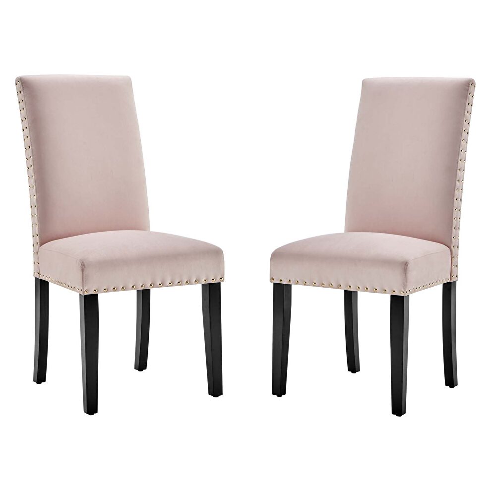 Performance velvet dining side chairs - set of 2 in pink by Modway additional picture 5