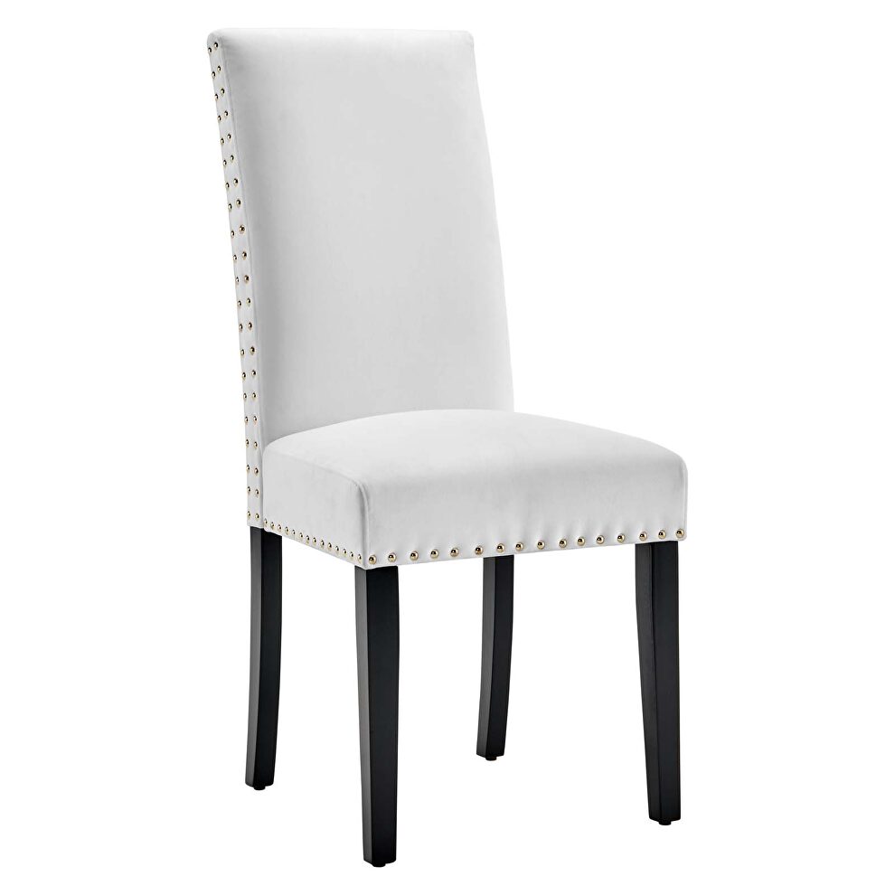 Performance velvet dining side chairs - set of 2 in white by Modway additional picture 6