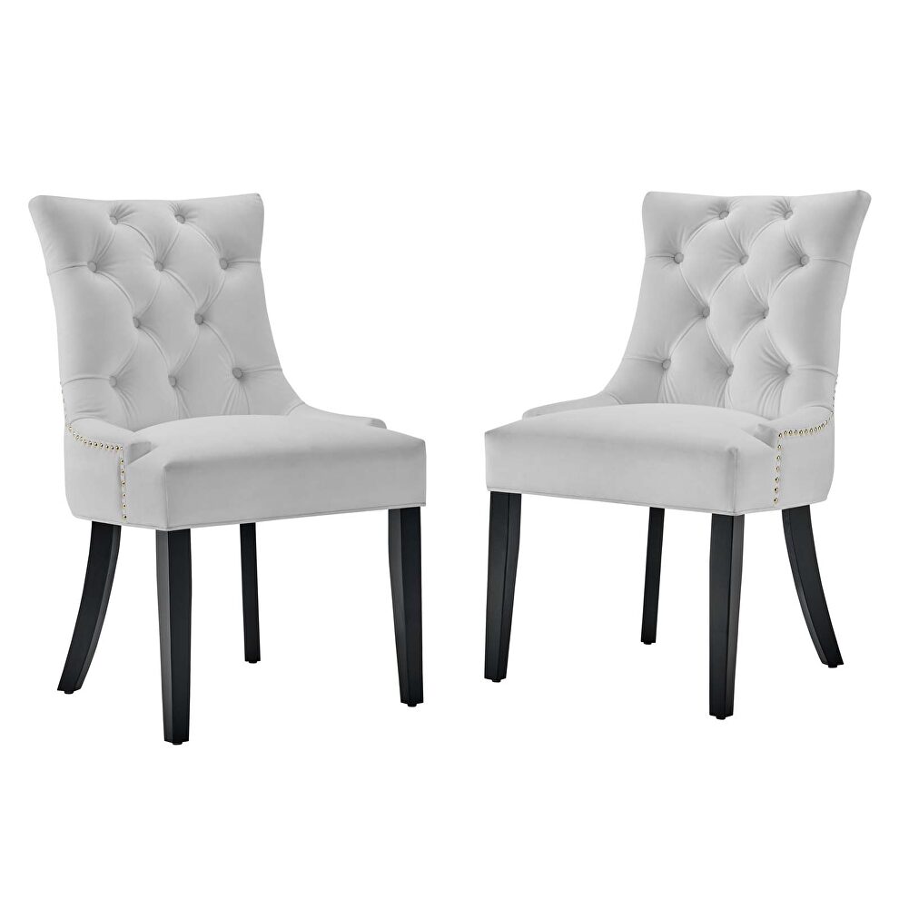Tufted performance velvet dining side chairs - set of 2 in white by Modway additional picture 7