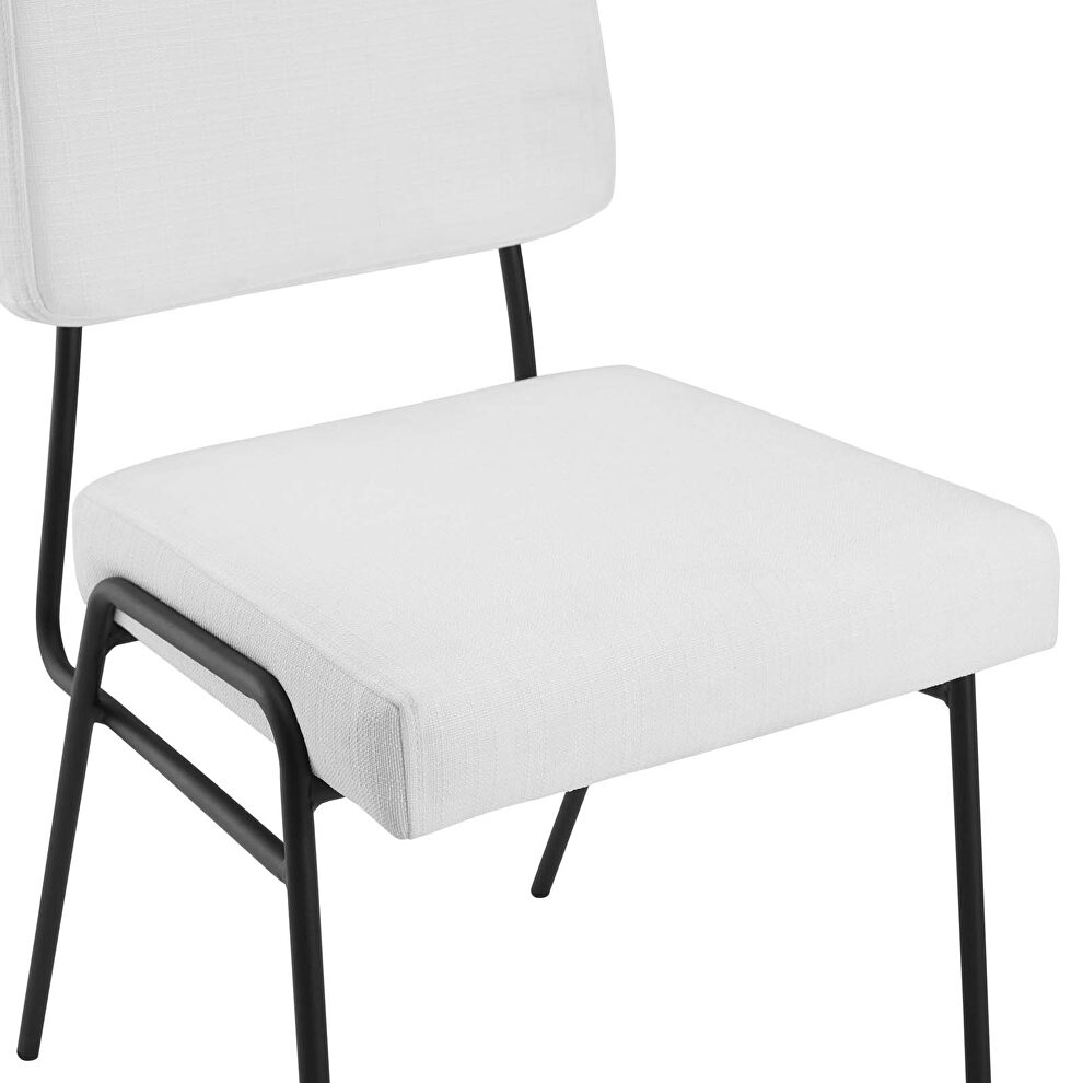Upholstered fabric dining side chair in black white by Modway additional picture 2