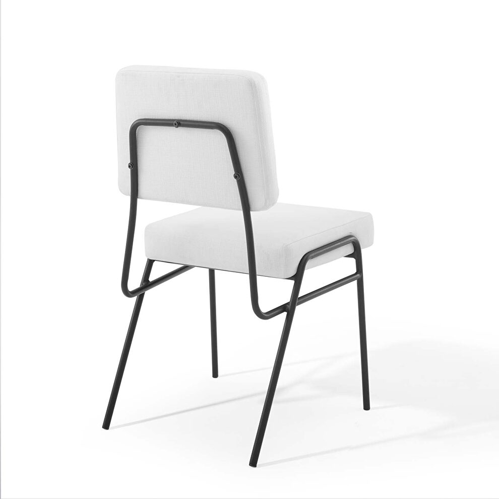 Upholstered fabric dining side chair in black white by Modway additional picture 5