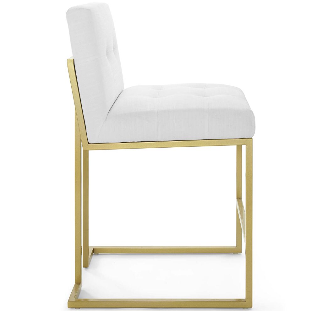 Gold stainless steel upholstered fabric counter stool in gold white by Modway additional picture 3