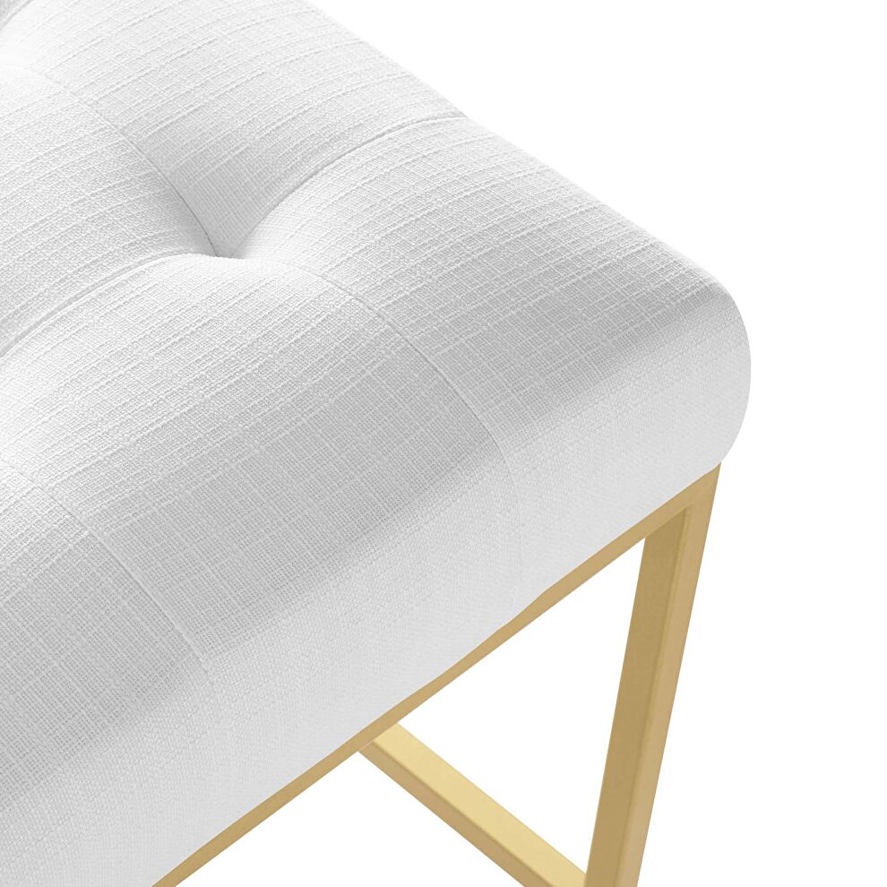Gold stainless steel upholstered fabric counter stool in gold white by Modway additional picture 5