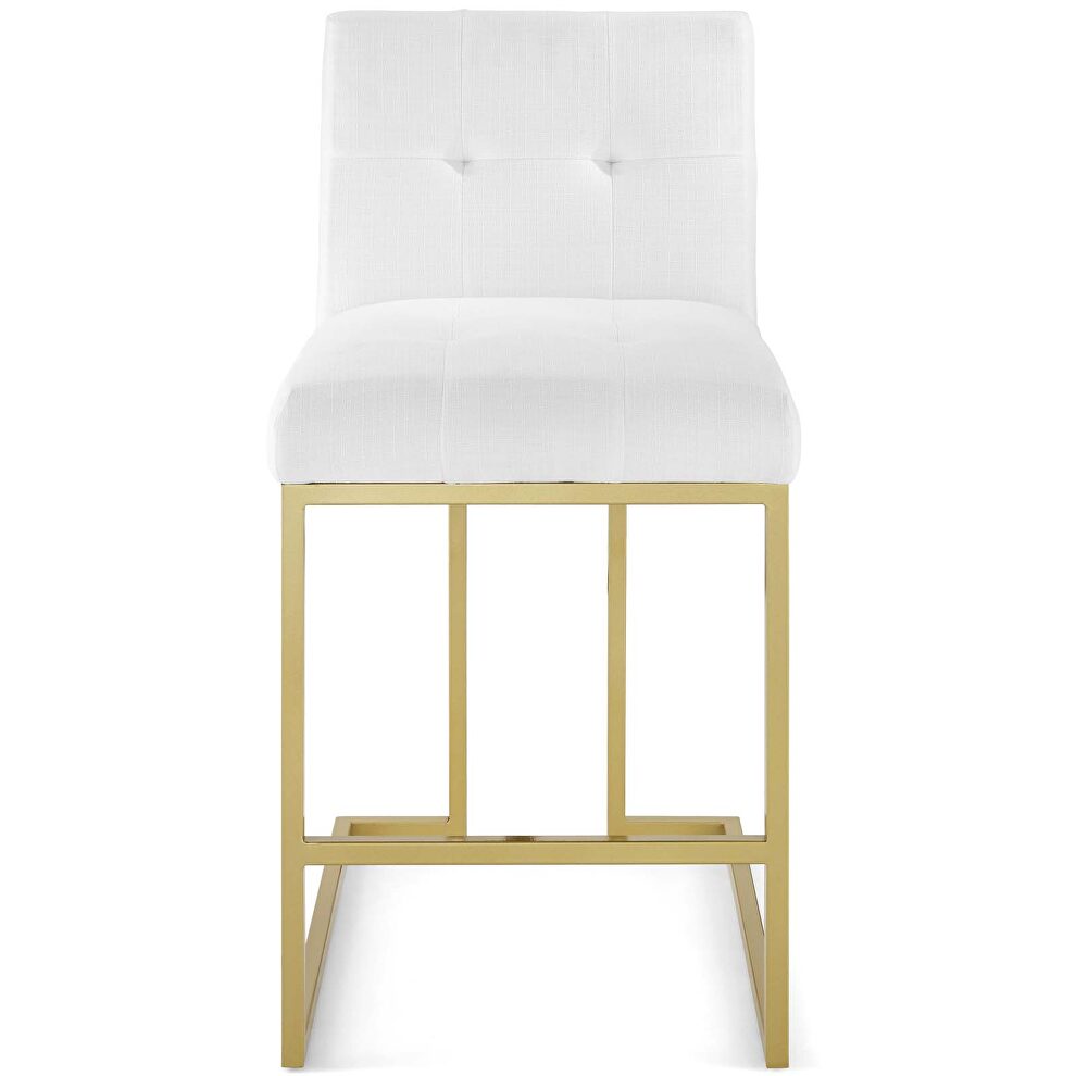 Gold stainless steel upholstered fabric counter stool in gold white by Modway additional picture 7