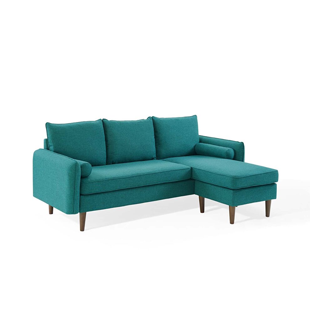 Right or left sectional sofa in teal by Modway additional picture 2