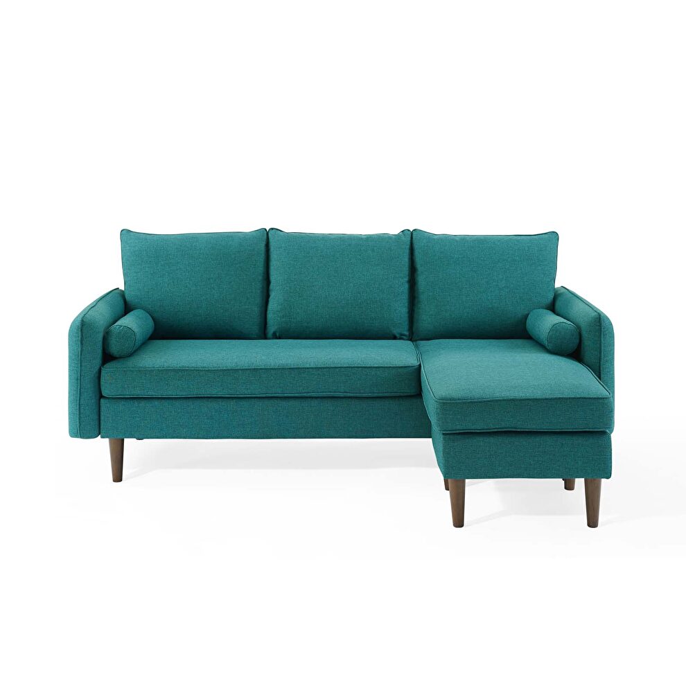 Right or left sectional sofa in teal by Modway additional picture 7