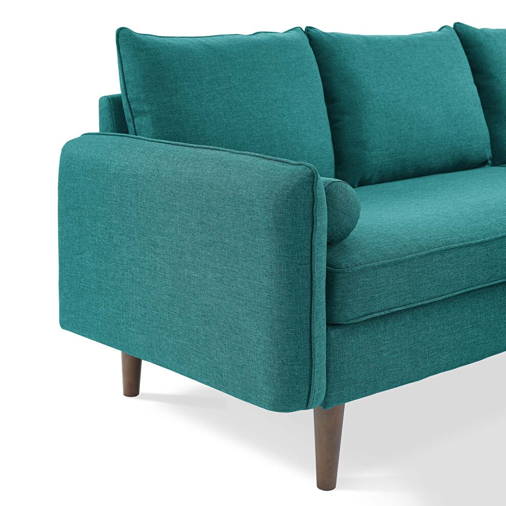 Right or left sectional sofa in teal by Modway additional picture 9