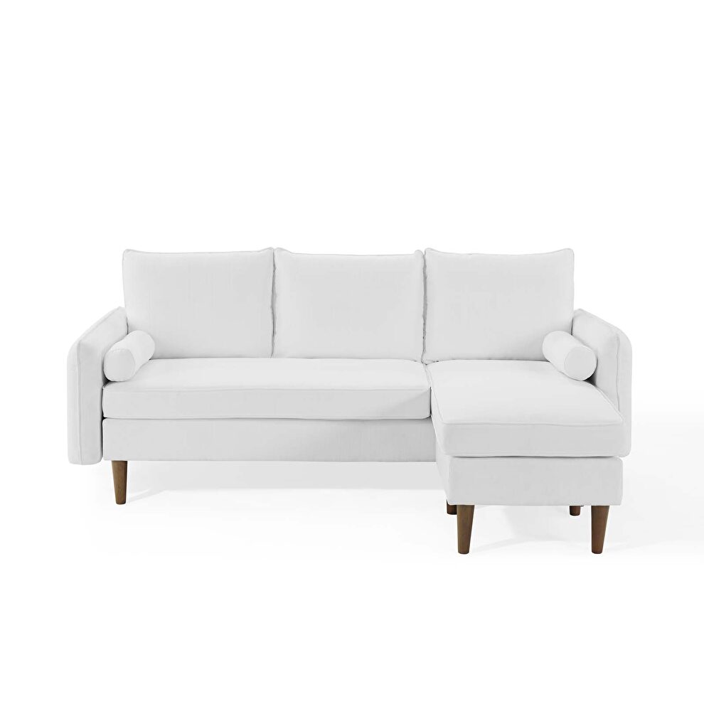 Right or left sectional sofa in white by Modway additional picture 7