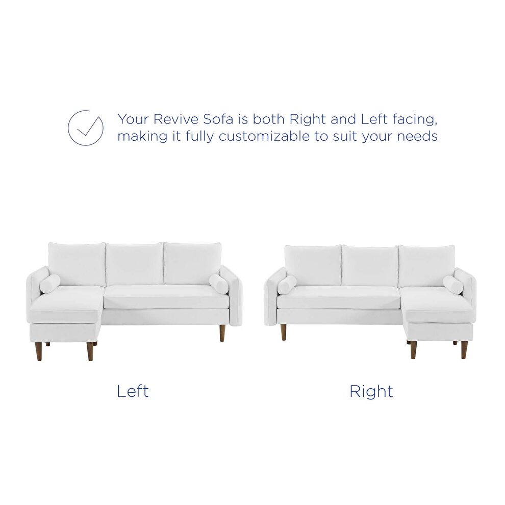 Right or left sectional sofa in white by Modway additional picture 8