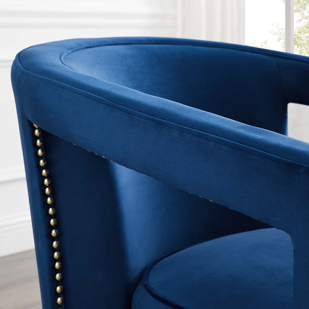 Performance velvet armchair in navy by Modway additional picture 4