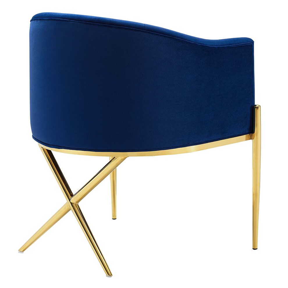Tufted performance velvet accent dining armchair in navy by Modway additional picture 7