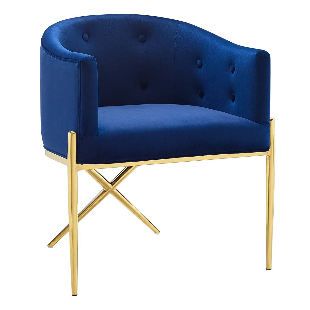 Tufted performance velvet accent dining armchair in navy by Modway additional picture 8