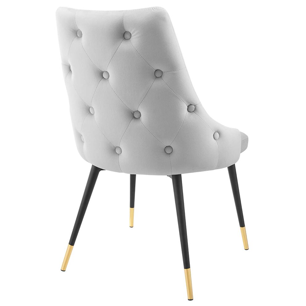 Tufted performance velvet dining side chair in light gray by Modway additional picture 6