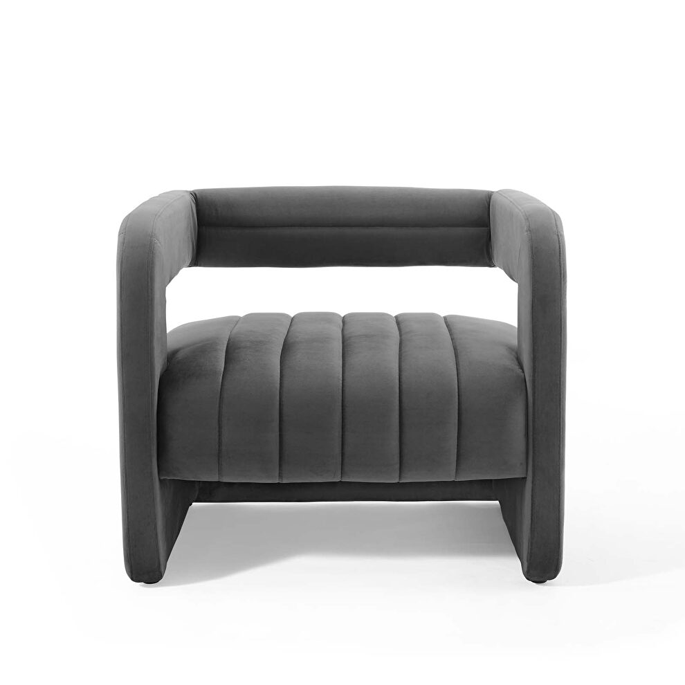 Tufted performance velvet accent armchair in charcoal by Modway additional picture 7