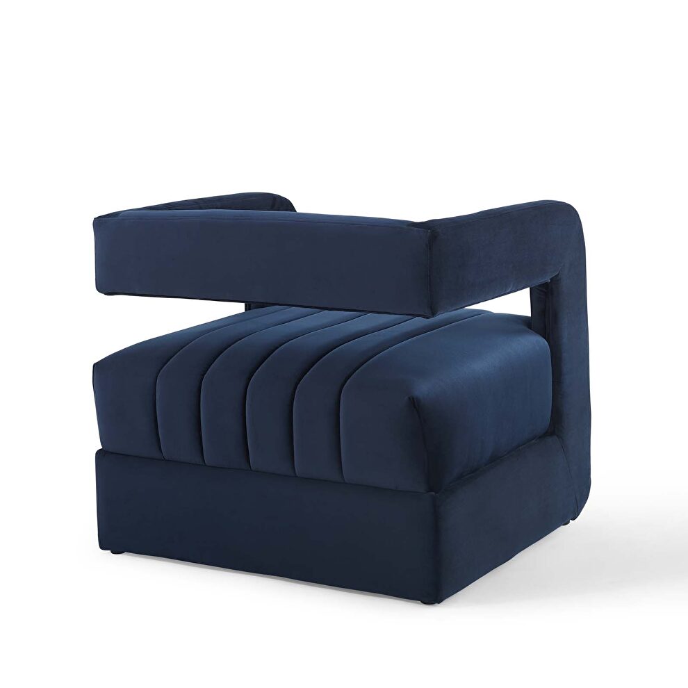 Tufted performance velvet accent armchair in midnight blue by Modway additional picture 5