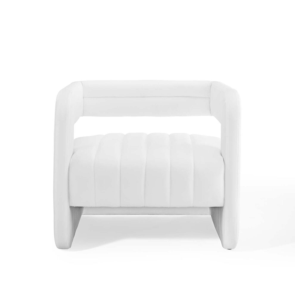 Tufted performance velvet accent armchair in white by Modway additional picture 7