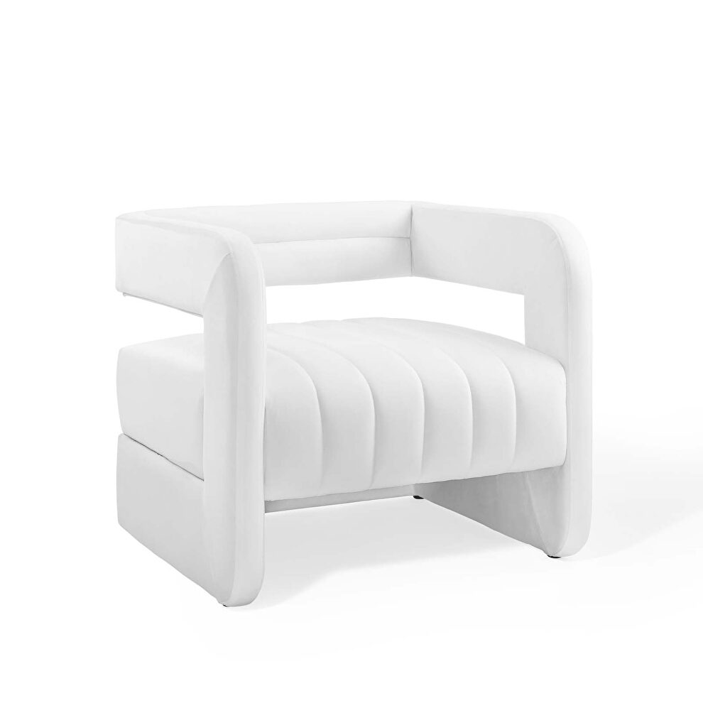 Tufted performance velvet accent armchair in white by Modway additional picture 8