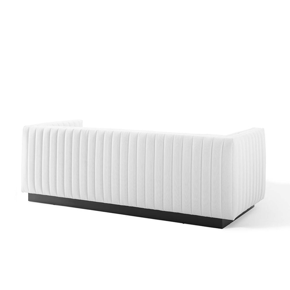 Tufted upholstered fabric sofa in white by Modway additional picture 6