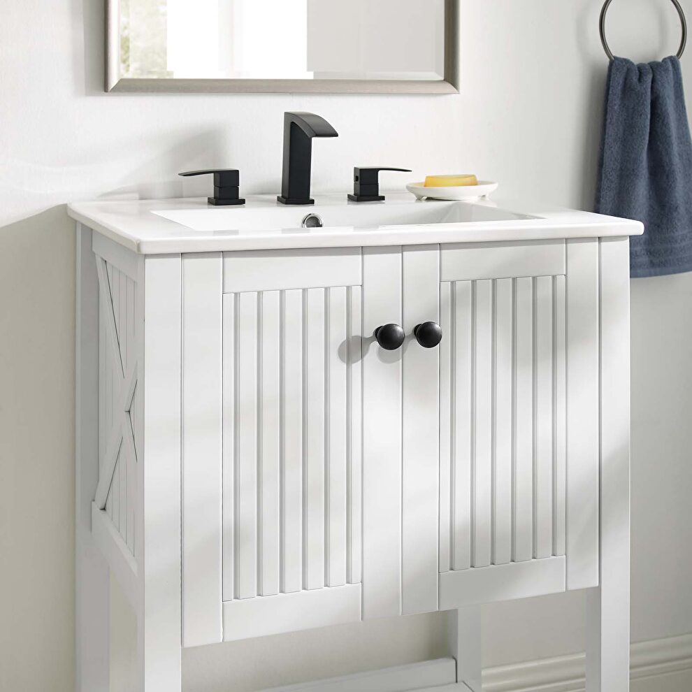 Bathroom vanity cabinet (sink basin not included) in white by Modway additional picture 2